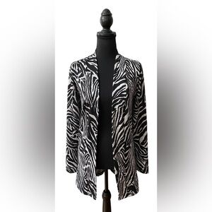 Vanity: Black and Gray Long Cardigan with Ruched Center Back